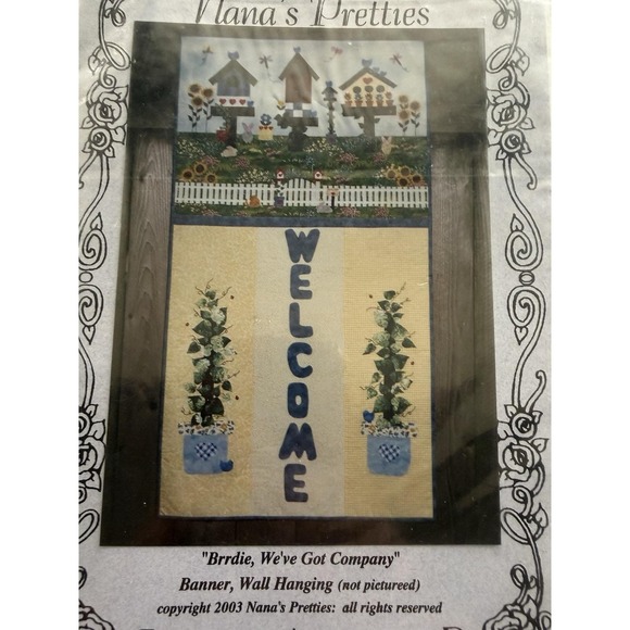 NANA'S PRETTIES "Brrdie, We've Got Company" Banner & Wall Hanging Pattern Uncut - Picture 2 of 3